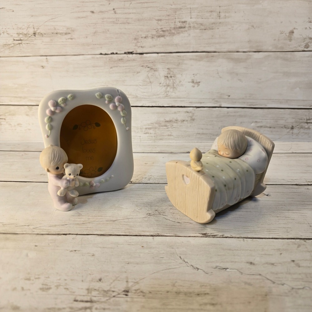 Vintage Precious Moments Jesus Loves Me Frame & Blessed Are The Pure In Heart
